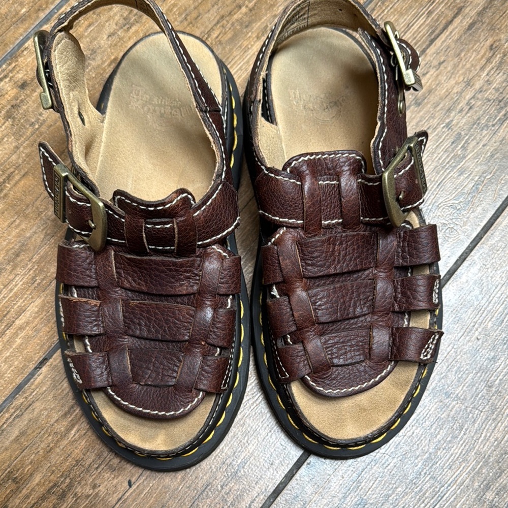 Dr. Martens Brown Fisherman Sandals with Leather Straps
